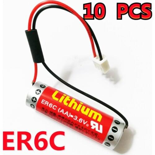 10PACK Original NEW Battery For MAXELL ER6C AA 14500 3.6V 1800mAh F2-40BL FX2N-48MT PLC CNC Industrial Lithium Battery With Plug