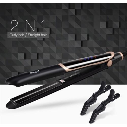 Professional Hair Straightener Curler Ceramic Flat Irons Floating Plate Far-infrared Styling Care Tool Adjustbale Temperature