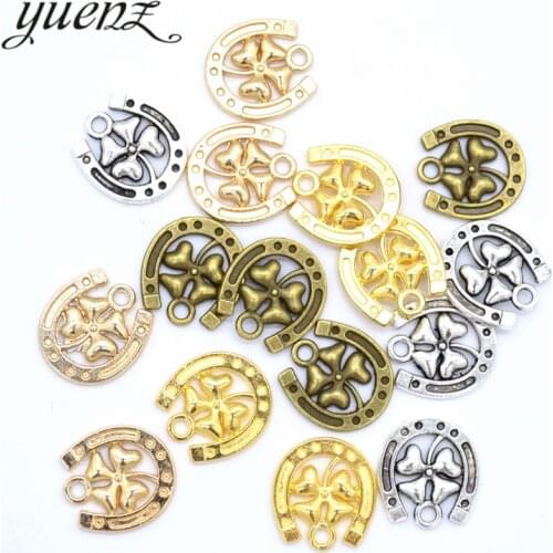 YuenZ 10pcs Antique Silver Plated horses hoof Charms Pendant:DIY for bracelet necklace 16*15mm D9316