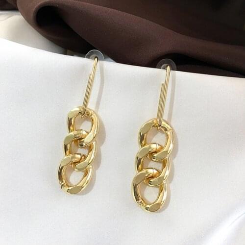 LATS Exaggerated Metal Chain Drop Earrings for Women New Korean Net Red Earings Long Dangle Earrings Hypoallergenic Jewelry