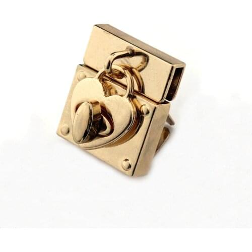 1pcs Metal Heart Shape Turn Lock Special Twist Lock Clasp for Handbag Bag Purse Luggage Hardware Closure Bag Parts Accessories
