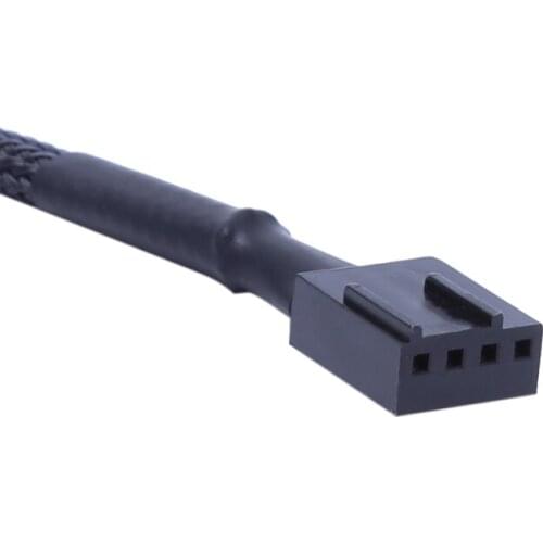 1PC 1 To 3 Way Splitter Black Sleeved 4-Pin PWM Connector Fan Extension Cable