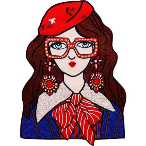 10pieces Fashion Beauty Girl Fabric Patches Embroidery Applique for Back Jacket Badge Scrapbooking DIY Sewing Accessories TH1125