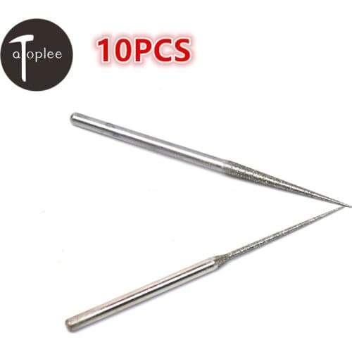10PCS Longer Pointed Needle Diamond 1.5mm 3mm Grinding Head Mounted Points 3mm Handle Grinding Processing Abrasive Tool