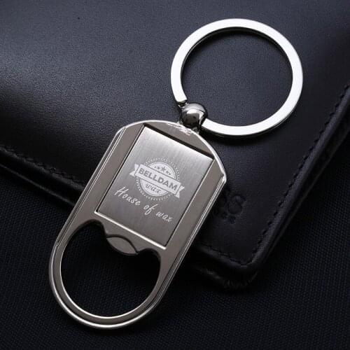 100pcs Custom Logo Business Corporate Gift Personalized Metal Keychain Bottle Opener Promotional Keyring Company Gift with Logo