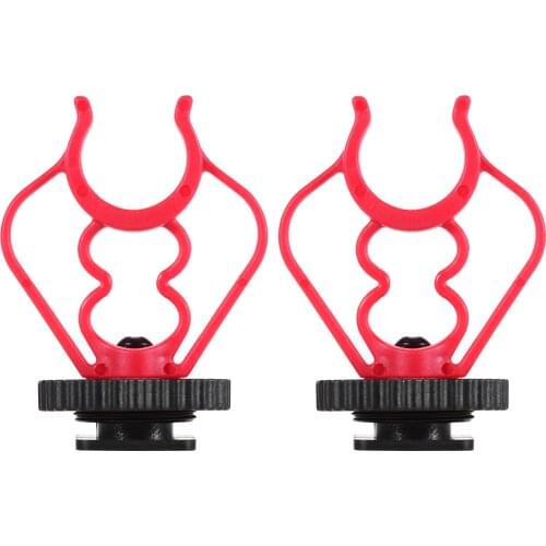 2PCS Universal MicShock Mount Cold Shoe Mount Adapter Plastic Microphone Bracket Mount Replacement for Shotgun Microphones