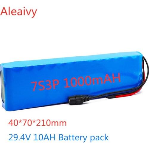 2020 NEW 24V Battery 7S3P 29.4V 10Ah Li-ion Battery Pack with 20A Balanced BMS for Electric Bicycle Scooter Power Wheelchair