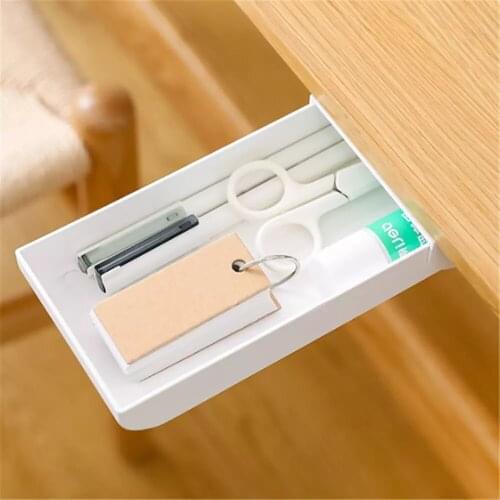 3PCS Office Stationery Container Punch-Free Hidden Desk Drawer-Type Pencil Storage Box Creative Sundries Case Pen Organizer