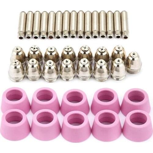 40 Pcs/Set of Plasma Cutting Machine Kit Electrode Nozzle Protective Cover Kit Suitable for AG60 SG55 Torch Accessories