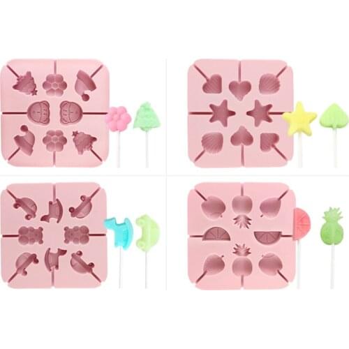 8 Cavity Fruit Lollipop Mould Animal Shape Lollipop Mould Silicone Lollipop Mould Cake Dessert Decoration Mould