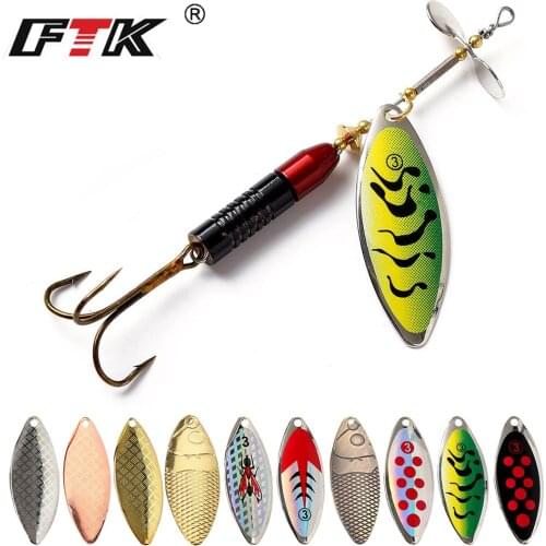FTK 1PC Long Cast Coloful Spinner Bait Fishing Lures Pesca Spinner Sequin Paillette carp