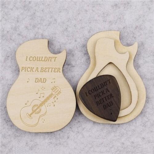 Personalized Guitar picks box customized gift wooden plectrum holder engravable items dropshipping 2020 valentines day Q0072