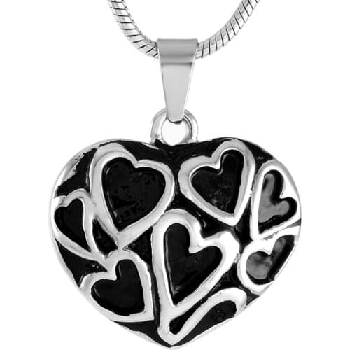 IJD8110 Vintage Accessories Jewelry Full of love Heart shape Stainless Steel Cremation Jewelry in Pendant Necklaces Women
