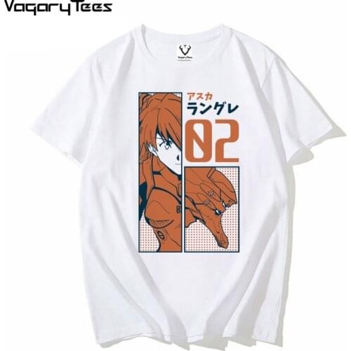 Asuka Langley Evangelion T Shirt Men Manga Unisex Japan Anime Streetwear T-shirt Casual Short Sleeve Fashion Tshirt Homme