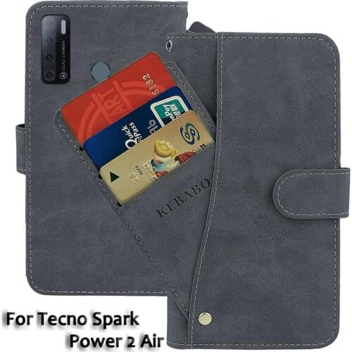 Leather Wallet Tecno Spark Power 2 Air Case 7" Flip Fashion Luxury Front Card Slots Cases Cover Business Magnetic Phone Bags