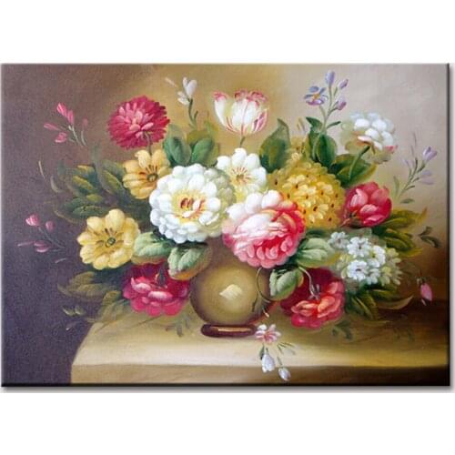 Mintura 100% Hand Painted A bottle of Beautiful Flowers For Living Room Home Decoration Oil Painting On Canva Wall Art No Framed