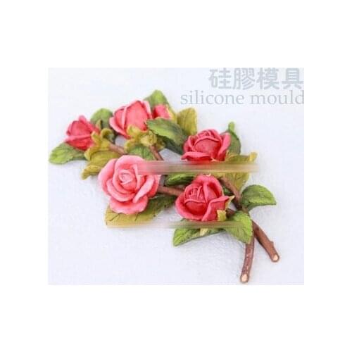 Mol Rose Silicone Mold Chocolate Fondant Aroma Sugar Carving Candle Mould Resin Clay Flower Soap DIY Candle Making Tool PRZY
