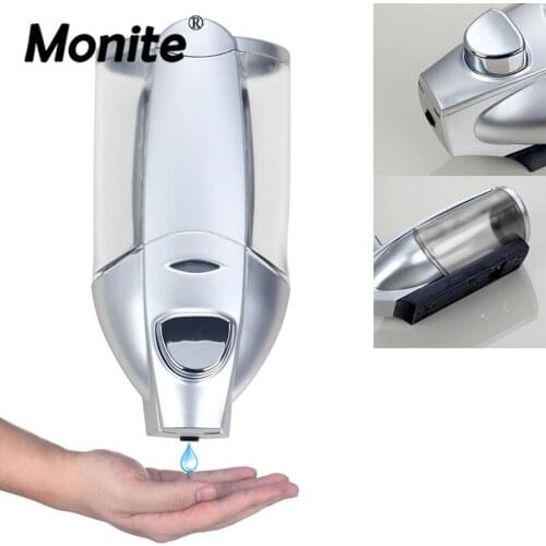Monite ABS Chrome Polished Kitchen & Bathroom Wall Mounted Liquid Soap Dispenser, Liquid Soap Dispensers