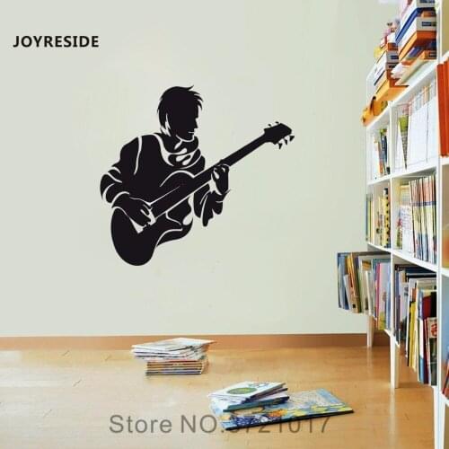 JOYRESIDE Guitarist Wall Music Decal Vinyl Sticker Home Interior Boys Man Living Room Bedroom Decor Design Art Decoration A125