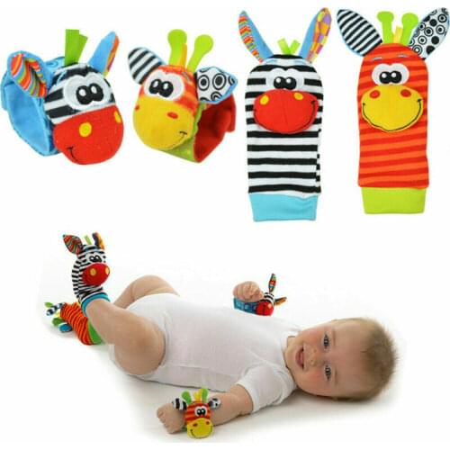 New Fancy Developmental Infant Baby Kids Foot Sock Puppet Rattles Glove Toys Doll