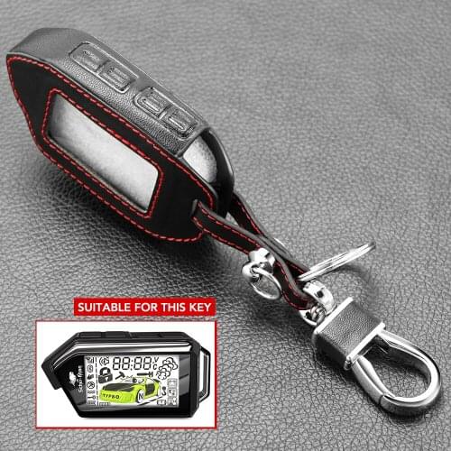 New Styles 2-Way Leather Key Case Cover For Sher-khan Mobicar A Mobicar B Safety In Two Senses Car Alarm System Russian Version