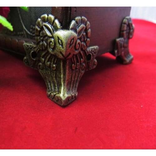 Zinc Alloy Animal Footing,Decoration Legs,Vintage Wooden Box Ship Feet,Cabinet Corner,Bronze Tone Color,44*36mm,8Pcs