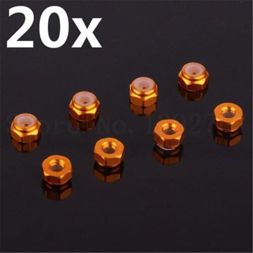 Wholesale 20Packs/Lot 8pcs/lot Alum Nylon Nut M3 Upgrade HSP 02102 Spare parts For 1/10 RC Model Car 102048 122048