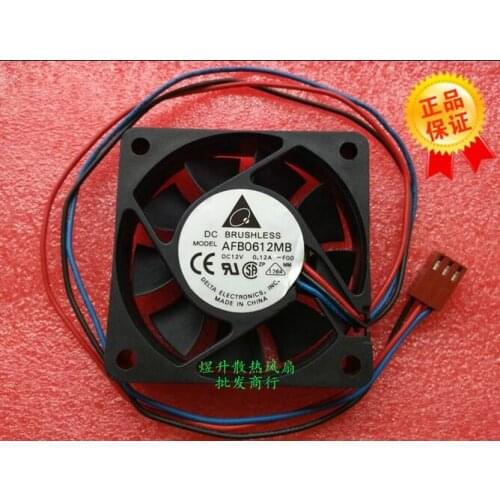 Original AFB0612MB DC12V 0.12A 60*60*15mm 6CM 6015 3-line axial cooling fan