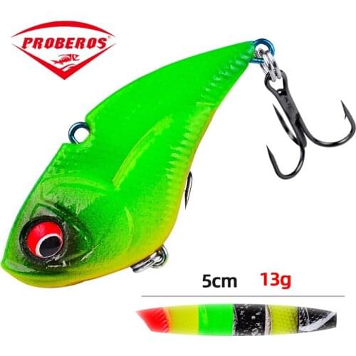 PRO BEROS 5CM 13G New High Quality Soft 3D Simulation Fish Vib Silicone Road Bait Bait with Hook Sea Fishing Bait Tackle set
