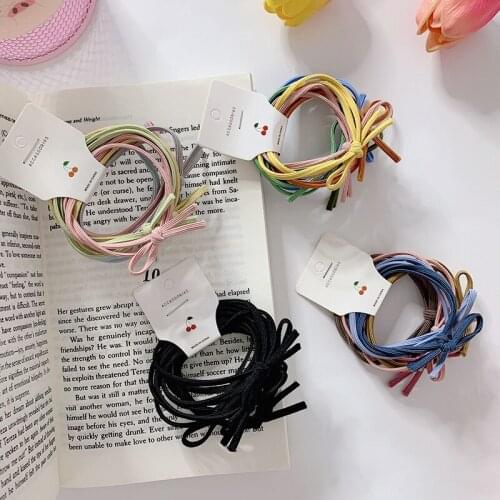 6 Piece Elastic Hair Bands For Girls Multi Color Hair Accessories Ser Hair Ring Head Rope Cute Hair Wear Headdress Headwear