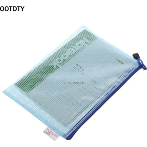 A5 PVC Waterproof Durable Document Bag Size Zipper File Pocket Storage Office School Supply 3colors