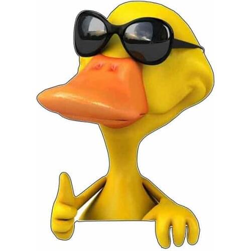 SZWL 3D Cartoon Car Stickers for Cool Duck Sunglasses Thumbs Up Vinyl Sunscreen Auto Accessories for RV VAN JDM ,13cm*9cm