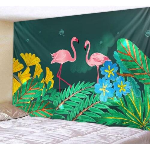 Tropical Plant Tapestry Nordic Flamingo Tapestry Hippie Bohemian Mandala Family Dormitory Decoration Beach Towel Yoga Mat