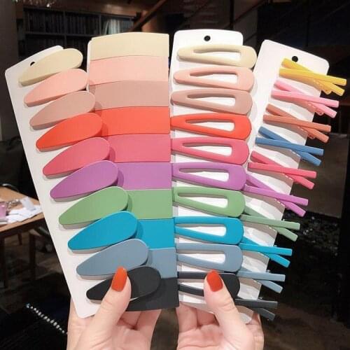 H:HYDE 10Pcs/pack Simple Solid Color Geometric Hairpins Hair Accessories Women Barrette Hairgrips Girls Hair Clip Headdress 202