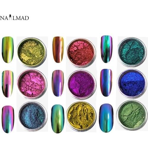 1g Chrome Mirror Powder Nail Art Glitter Chameleon Pigment Powder Manicure Nail Tips Decoration Accessories Gel Polish Dust