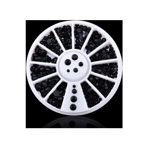 1 Pcs Black Drilling Disc Nail Mirror Glitter Powder Metallic Color Nail Art UV Gel Polishing Chrome Flakes Decorations Manicure