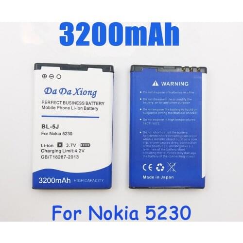 3200mAh BL-5J Li-ion Phone Battery for Nokia Lumia 520/ 5800XM/5900XM/ 5228/ 5230/ 5232/5233/5235/5236/ X6M/ N900