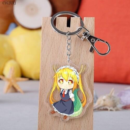 Anime Kobayashi San Chi No Maid Dragon Keychain Miss Kobayashis Dragon Maid Kanna Kamui Figure Acrylic Key Chain Jewelry 5.5cm