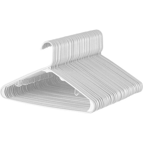 White Standard Plastic Hangers (50 Packs) Durable Tubular Shirt Hangers Are Very Suitable For Laundry And Daily Use