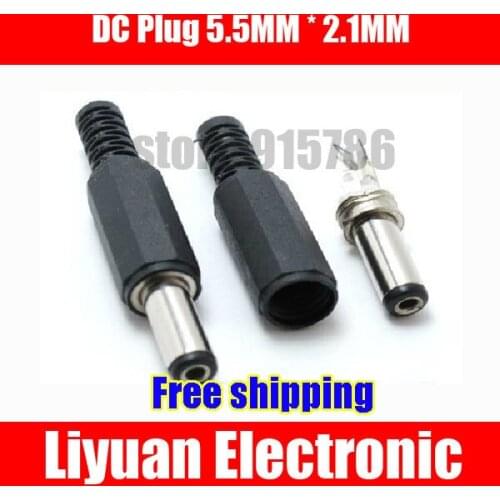 Free shipping DC Plug / Interface / Socket / Jack / 5.5MM * 2.1MM Power Connector / Solder Type (long)