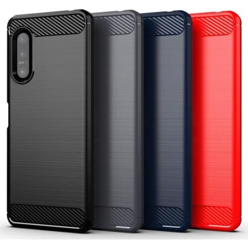 For Sony Xperia 5 II Case Soft Silicone Carbon Fiber Cover Phone Case For Sony Xperia 5 II Protective Cover For Sony Xperia 5 II
