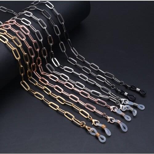 Doreen Box Acrylic Link Cable Chain Findings Eyeglasses Chain Holder Paper Clip Fashion Jewelry 75cm(29 4/8") long, 1 Piece
