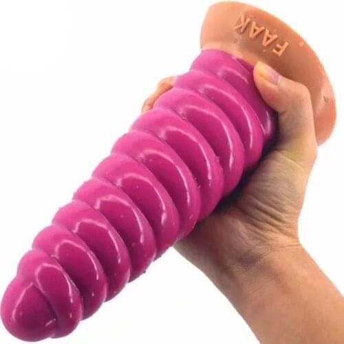 FAAK Huge Silicone Dildo Conch Beads Anal Plug with Suction Cup Big Dick Sex Toys For Woman Couples Gay Anus Games Erotic Shop