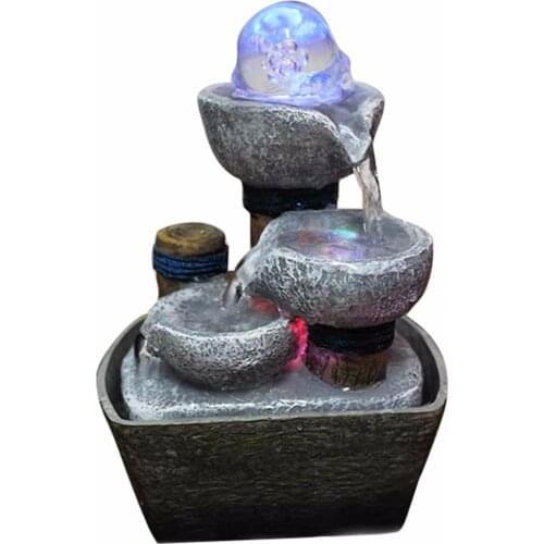Feng Shui Water Fountain Figurine Indoor Water Fountains Desktop Resin Fontaine Interieur Office Home Decoration Accessories