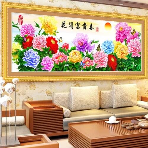 GLymg Arts Crafts Peony Flowers Diamond Painting Round Diamond 5d Diy Cross Stitch Flower Picture Diamond Embroidery Rubik Cube
