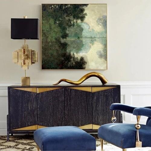 Monet Scenery of Seine Canvas Painting Impressionist Posters and Prints Wall Art for Living Room Home Decoration Cuadros