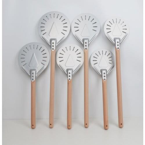 Home Pizza Shovel Adjustable Pizza Peel Perforated Turning Pastry Baking Paddle With Removable Handle Perforated Pizza Shovel