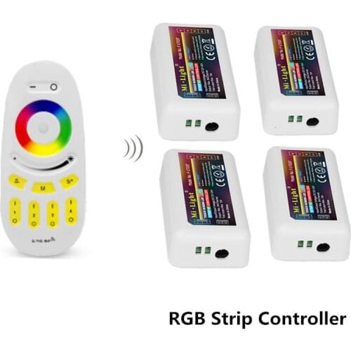 MI.Light DC 12-24V Wireless RF 2.4G 4 zone RGB LED Strip Controller With Remote control Dimmer for RGB LED Strip Light Bulb