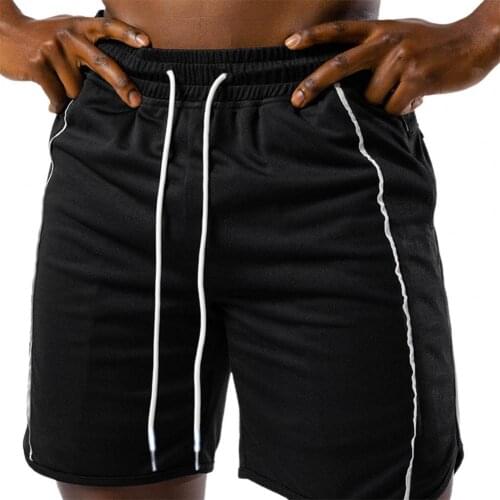 Men Newest Summer Shorts Fashion Drawstring Quick Drying Casual Solid Color Elastic Waist Loose Short Sportswear