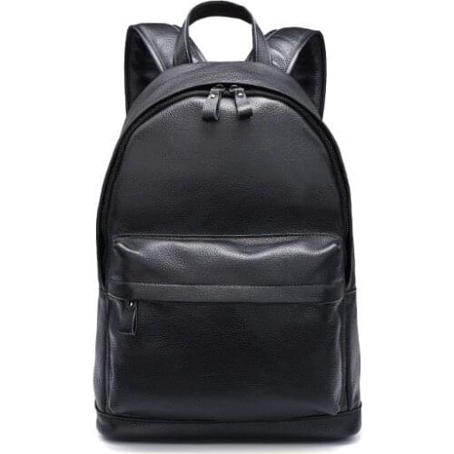100% Genuine Leather Men Backpacks Fashion Real Natural Leather Student Backpack Boy Luxury Business Laptop School Bag